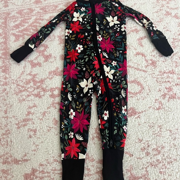 Little Sleepies Floral Kids Pajamas - Black and Red - Picture 1 of 1